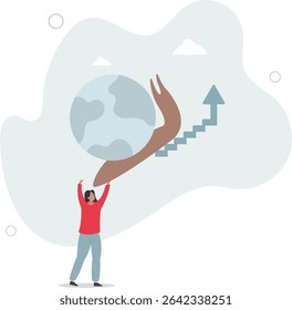Desaceleração da economia mundial, declínio ou estagnação do crescimento do PIB mundial, recessão ou conceito de abrandamento do crescimento.