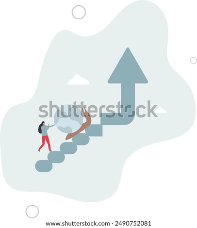 Global economic slowdown, world GDP growth decline or sluggish, recession or growth slowing down concept.flat design.illustration with people.