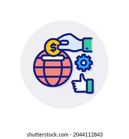 Icono de Economía Global en vector. Logotipo