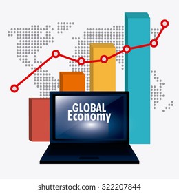 Global economy, business and money design, vector illustration