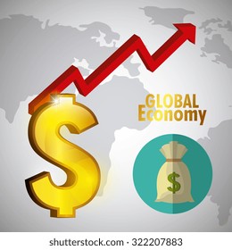 Global economy, business and money design, vector illustration