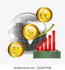 Global economy, business and money design, vector illustration