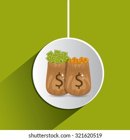 Global Economy concept with money icons  design, vector illustration eps 10