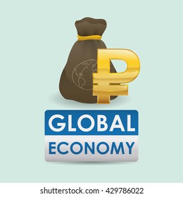 Global economy design. money icon. isolated illustration
