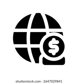 global economy glyph icon. Strong and solid vector icon for websites, mobile interfaces, presentations, and visual branding. High quality and easy to edit.