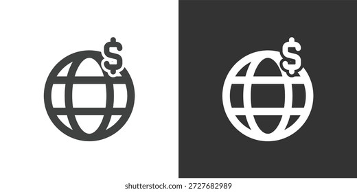 Symbol für die Weltwirtschaft. Symbol für durchgezogene Glyphenserie
