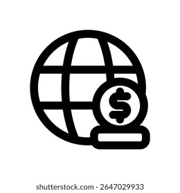 global economy line icon. Clean and minimalist vector icon for websites, mobile apps, presentations, and logos. Fully scalable and customizable for any project.