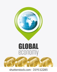 Global economy, money and business design, vector illustration