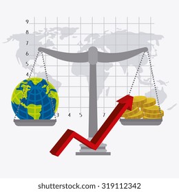Global economy, money and business design, vector illustration