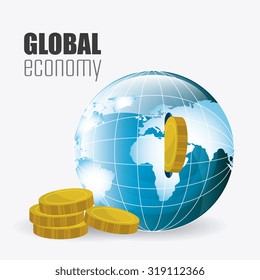 Global economy, money and business design, vector illustration