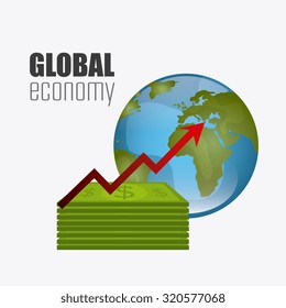Global economy, money and business icon, vector illustration eps 10.