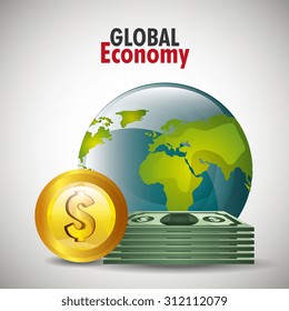 Global economy money design, vector illustration eps 10.