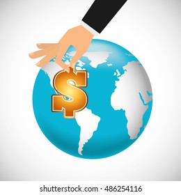 global economy planet concept vector illustration design
