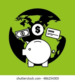 global economy planet concept vector illustration design
