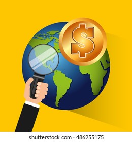 global economy planet concept vector illustration design