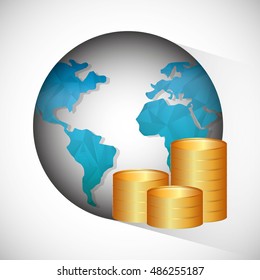 global economy planet concept vector illustration design