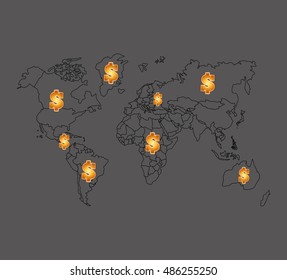 global economy planet concept vector illustration design