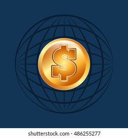 global economy planet concept vector illustration design