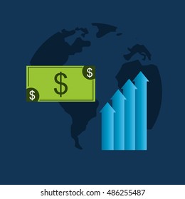global economy planet concept vector illustration design