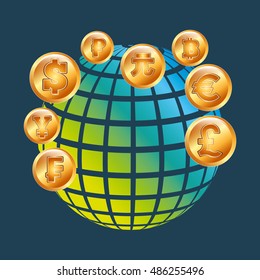 global economy planet concept vector illustration design