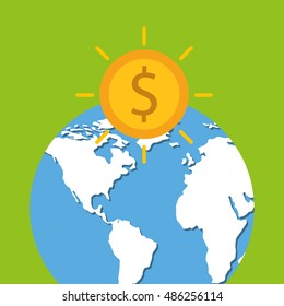 global economy planet concept vector illustration design