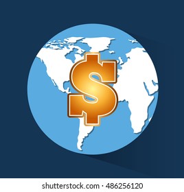 global economy planet concept vector illustration design