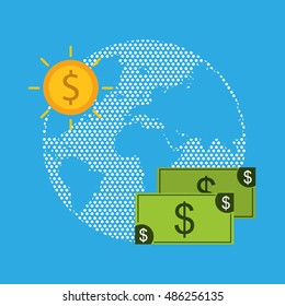 global economy planet concept vector illustration design