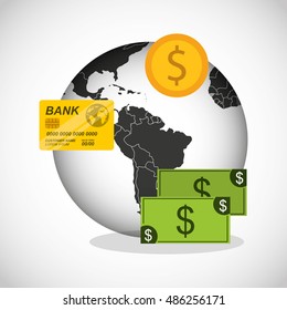 global economy planet concept vector illustration design