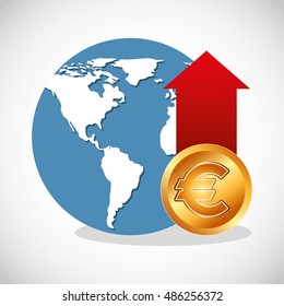 global economy planet concept vector illustration design