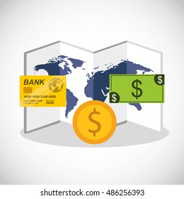global economy planet concept vector illustration design