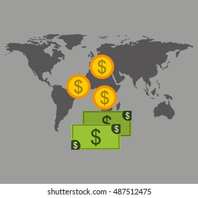 global economy planet concept vector illustration design