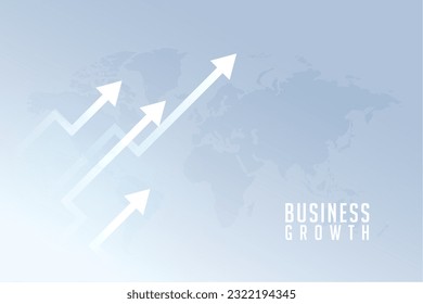 global economy trending with rise up arrow on world map vector 