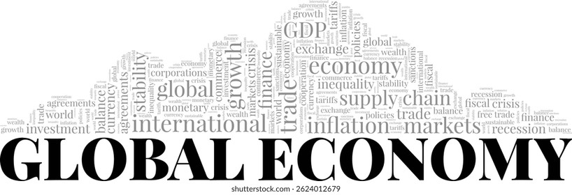 Global Economy word cloud conceptual design isolated on white background.
