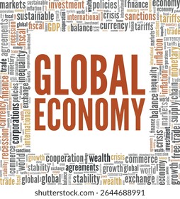 Global Economy word cloud conceptual design isolated on white background.