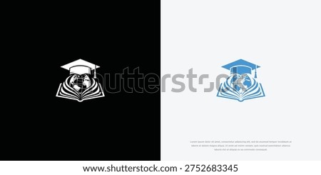 Global Education Concept Graduation Cap Book and Earth.