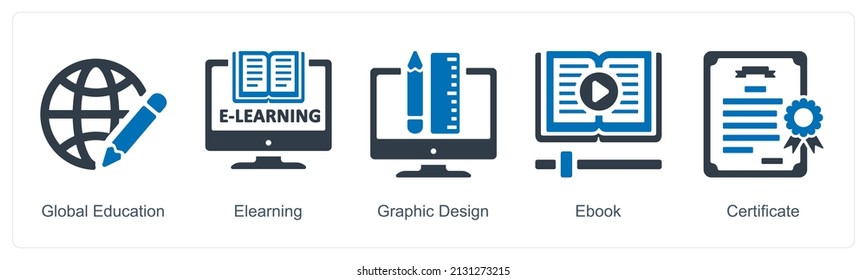 Global Education And E learning Icon Concept