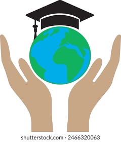 Global education icon, global education logo, higher education vector illustration, global education vector illustration, scholarship icon, scholarship logo, higher study