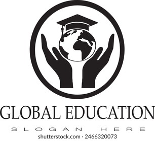 Global education icon, global education logo, higher education vector illustration, global education vector illustration, scholarship icon, scholarship logo, higher study
