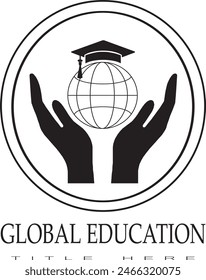 Global education icon, global education logo, higher education vector illustration, global education vector illustration, scholarship icon, scholarship logo, higher study