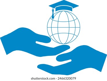 Global education icon, global education logo, higher education vector illustration, global education vector illustration, scholarship icon, scholarship logo, higher study