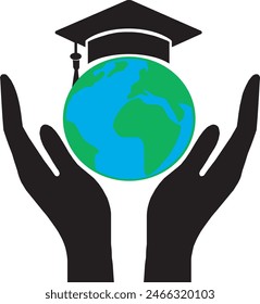 Global education icon, global education logo, higher education vector illustration, global education vector illustration, scholarship icon, scholarship logo, higher study