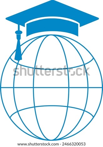 Global education icon, global education logo, higher education vector illustration, global education vector illustration, scholarship icon, scholarship logo, higher study