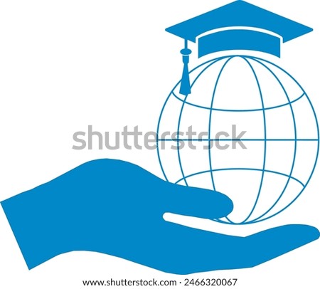 Global education icon, global education logo, higher education vector illustration, global education vector illustration, scholarship icon, scholarship logo, higher study