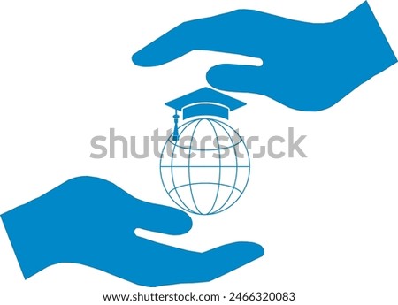 Global education icon, global education logo, higher education vector illustration, global education vector illustration, scholarship icon, scholarship logo, higher study