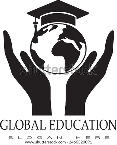 Global education icon, global education logo, higher education vector illustration, global education vector illustration, scholarship icon, scholarship logo, higher study