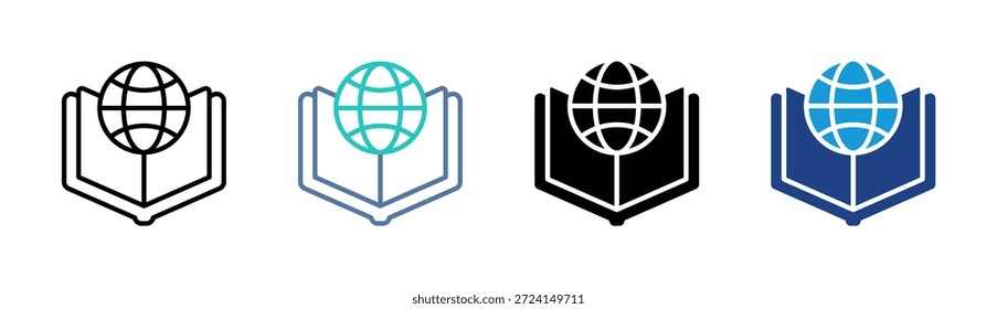 Global Education icon set multiple style collection