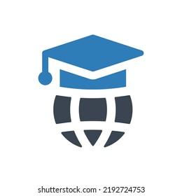 Global education icon (Simple vector illustration)