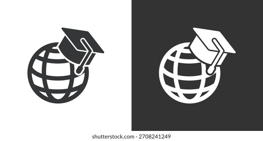Global Education icon. Solid glyph series icon