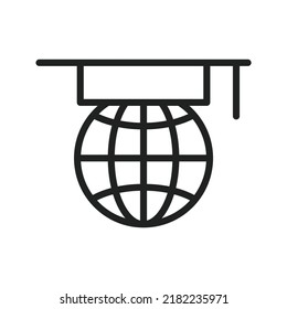Imagen vectorial del icono Educación global. También se puede usar para Fitness físico. Adecuado para aplicaciones móviles, aplicaciones web y medios impresos.