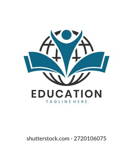 Global education knowledge learning logo design